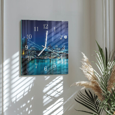 Glass clock square Night horizon