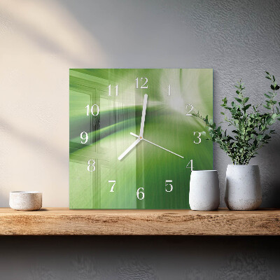 Glass wall clock square Abstraction