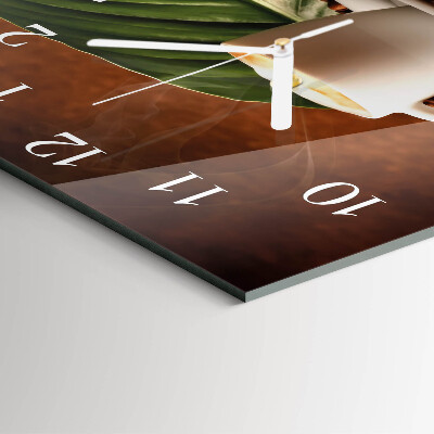 Square wall clock A cup of coffee