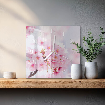 Square kitchen clock Flowers