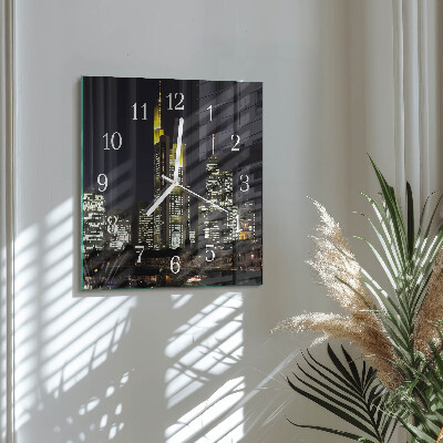 Glass clock square Horizon
