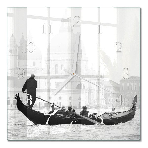 Square wall clock Venetian boat