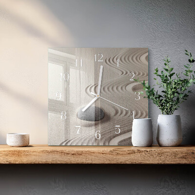 Square kitchen clock Stone sand