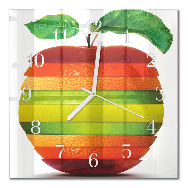 Glass wall clock square Apple