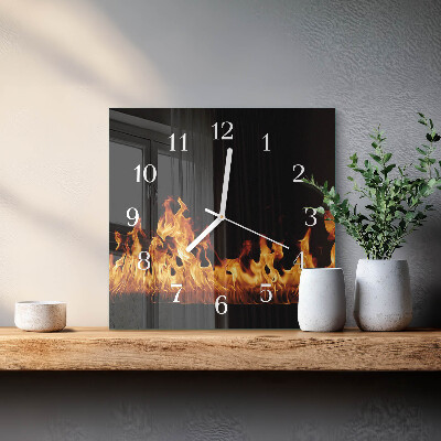 Square kitchen clock Fire