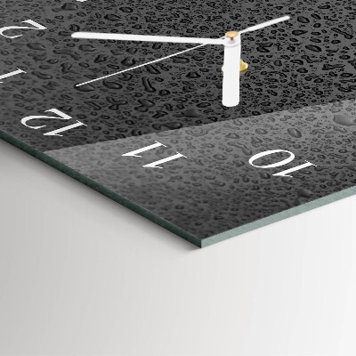 Glass clock square Drops of water