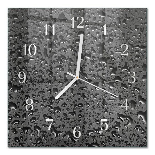 Square wall clock Drops of water