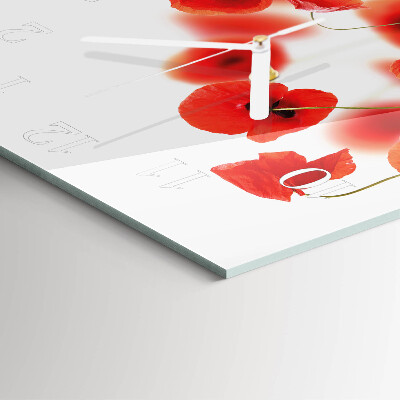 Square kitchen clock Poppies