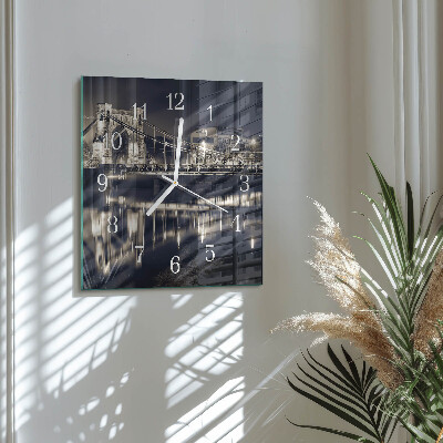 Glass clock square Bridge