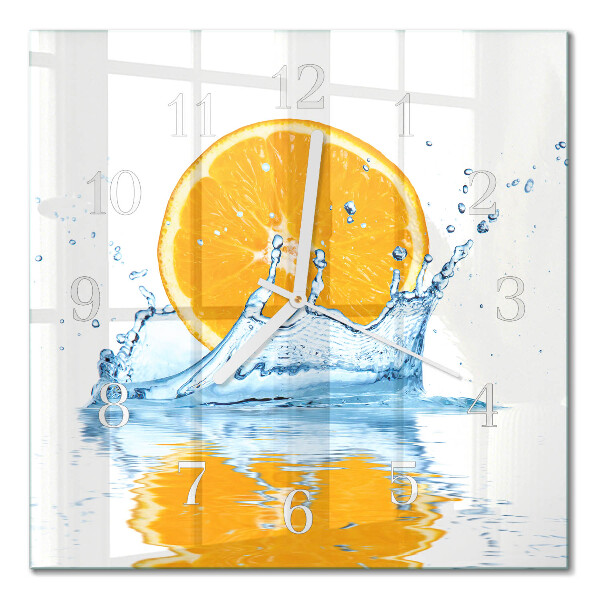 Square wall clock Orange water