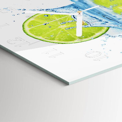 Square wall clock Water with lime