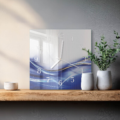 Glass clock square Abstract lines
