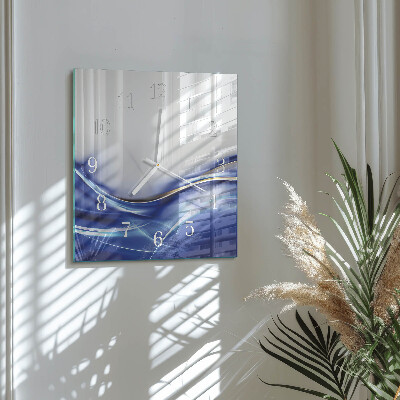 Glass clock square Abstract lines
