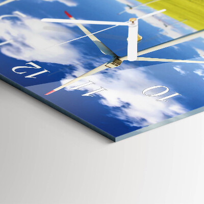 Square wall clock Wind farm