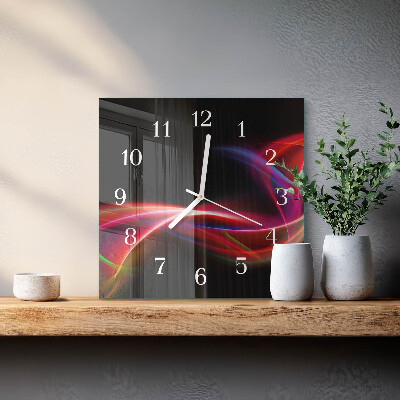 Square kitchen clock Abstract lines