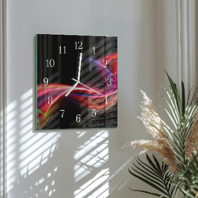Square kitchen clock Abstract lines