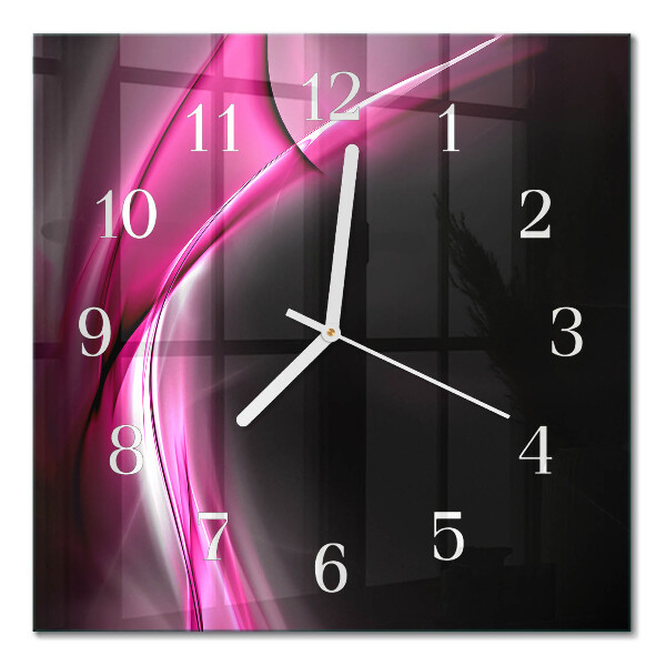 Glass wall clock square Abstract lines