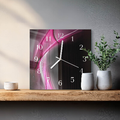 Glass wall clock square Abstract lines