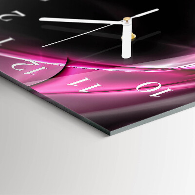 Glass wall clock square Abstract lines