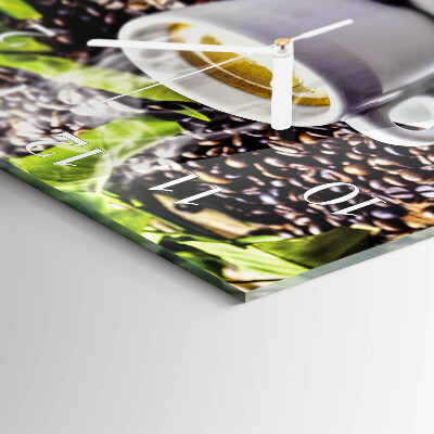 Square wall clock A cup of coffee