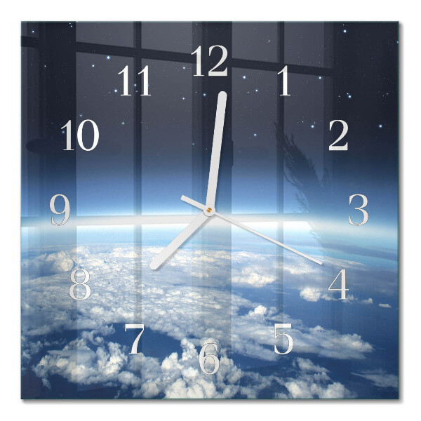 Square kitchen clock Earth's universe
