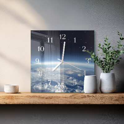 Square kitchen clock Earth's universe