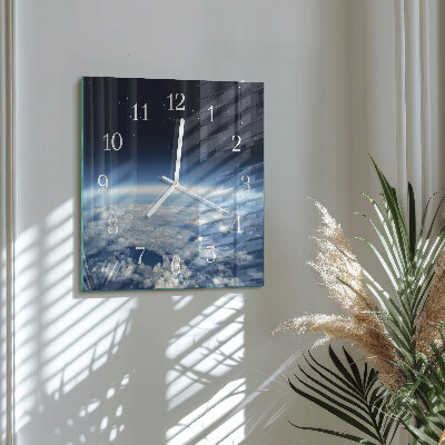 Square kitchen clock Earth's universe