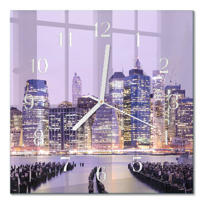 Glass clock square Horizon