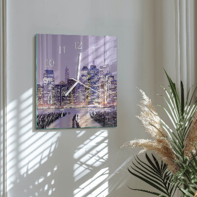 Glass clock square Horizon