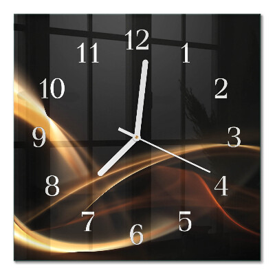 Glass wall clock square Abstract lines
