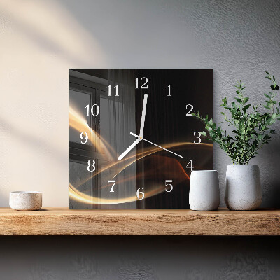 Glass wall clock square Abstract lines