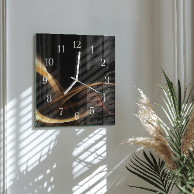 Glass wall clock square Abstract lines