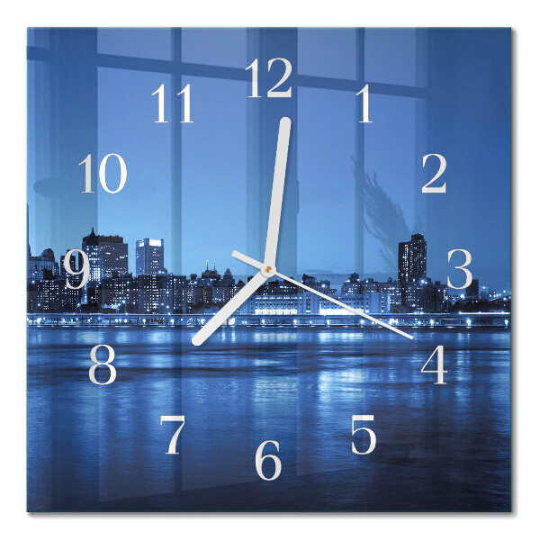 Glass clock square Horizon