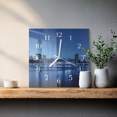Glass clock square Horizon