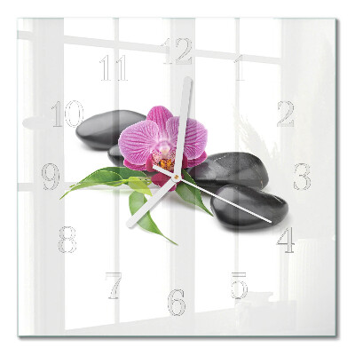 Square wall clock Orchid