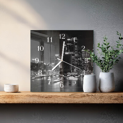 Glass wall clock square Horizon