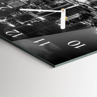 Glass wall clock square Horizon