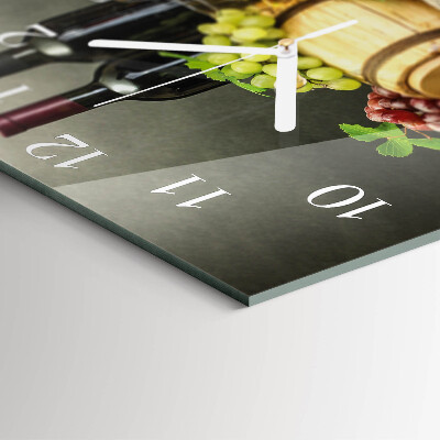 Square wall clock Grapes for wine