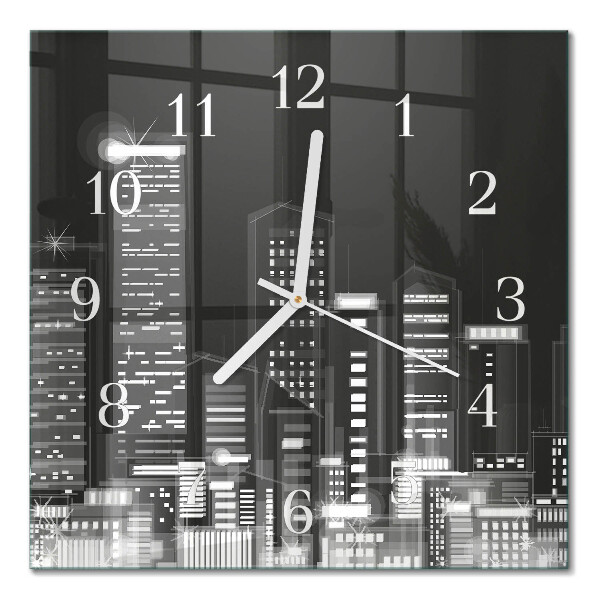 Glass wall clock square Horizon