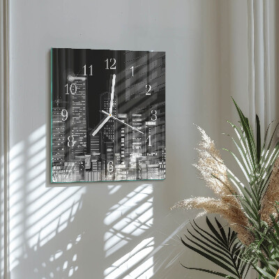 Glass wall clock square Horizon