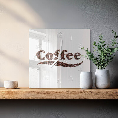 Square wall clock Coffee 