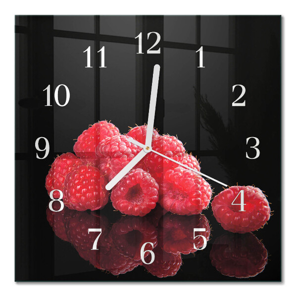 Square kitchen clock Raspberries