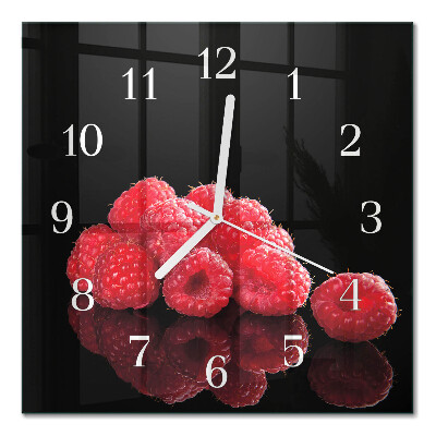 Square kitchen clock Raspberries