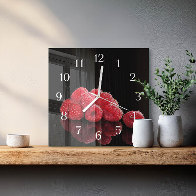 Square kitchen clock Raspberries