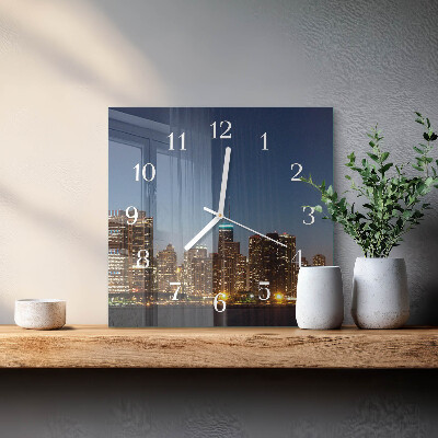 Glass wall clock square Horizon