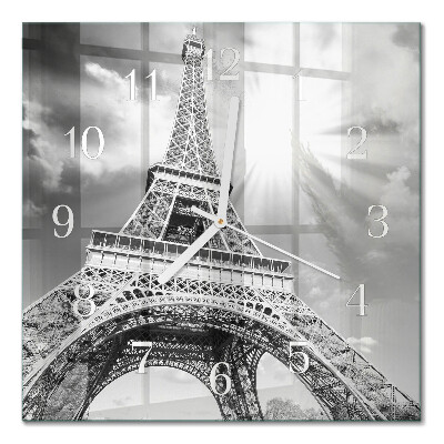 Square wall clock Eiffel tower paris