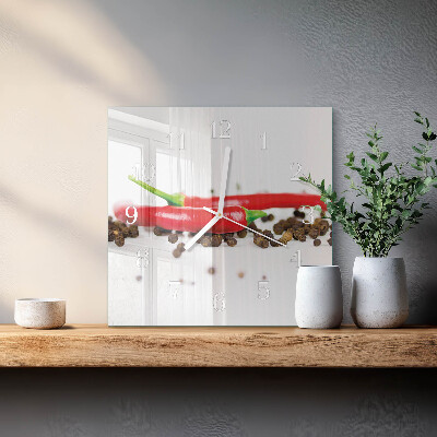 Square kitchen clock Peppercorns