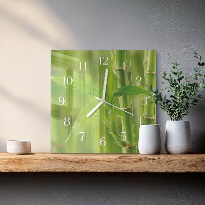 Square wall clock Bamboo