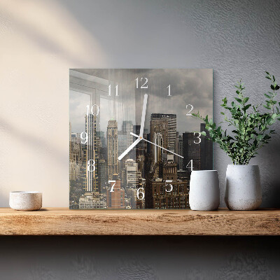 Glass clock square Horizon