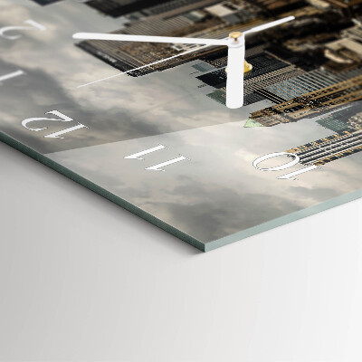 Glass clock square Horizon